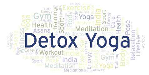 Obraz premium Detox Yoga word cloud.