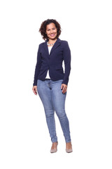 Full body mixed race woman