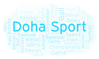 Fototapeta premium Doha Sport word cloud.