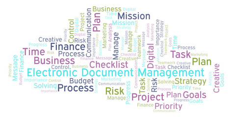 Fototapeta premium Electronic Document Management word cloud, made with text only.