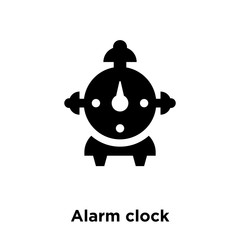 alarm clock icon vector isolated on white background, logo concept of alarm clock sign on transparent background, black filled symbol icon