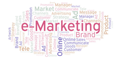 Word cloud with text e-Marketing.