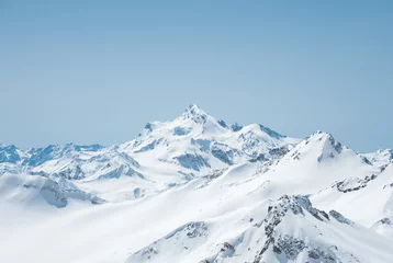 Gordijnen Winter snow covered mountain peaks in Caucasus. Great place for winter sports. Mount Shtavler © yanik88