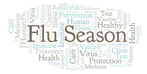 Obraz premium Flu Season word cloud, made with text only.