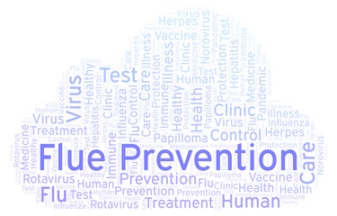 Obraz premium Flue Prevention word cloud, made with text only.