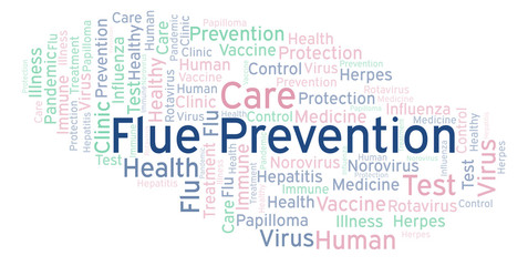 Obraz premium Flue Prevention word cloud, made with text only.