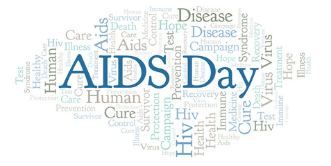 Fototapeta premium AIDS Day word cloud, made with text only.