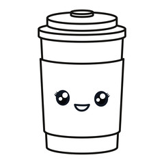 kawaii coffee cup icon