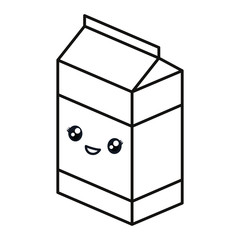 kawaii milk box icon