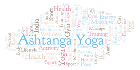 Fototapeta premium Ashtanga Yoga word cloud.