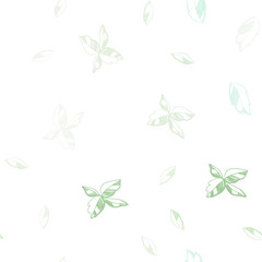 Light Blue, Green vector seamless abstract pattern with leaves.