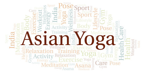 Fototapeta premium Asian Yoga word cloud.