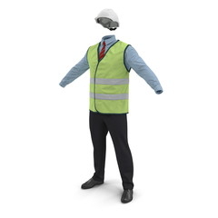 Port Engineer Uniform With Hardhat 3D Illustration
