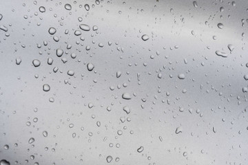 Abstract background Rain drops on a gray background.