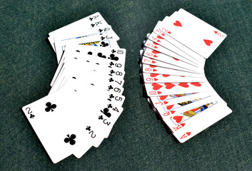 Poker Game on a Green Background