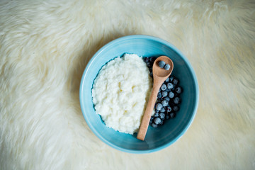 Rice blueberry oatmeal