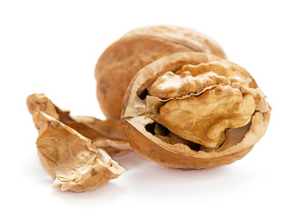 walnuts with cracked shell