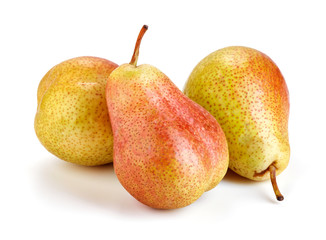 fresh ripe pears isolated on white background