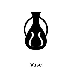 vase icon vector isolated on white background, logo concept of vase sign on transparent background, black filled symbol icon