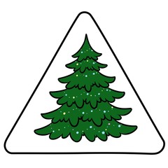 Sign Christmas holiday cartoon illustration  
