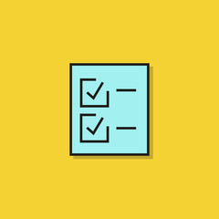 check list document icon on yellow background