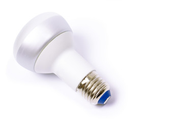 Energy saving lamp with e27 socket isolated on white background