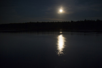 night landscape with moon