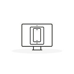 Device Icons: smartphone, tablet and desktop computer. Vector illustration, flat design