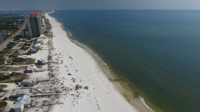 Aerial view of real estate on ocean front beach