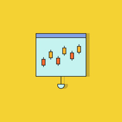 graph in projector slide on yellow background