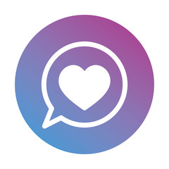 Heart icon in the circle