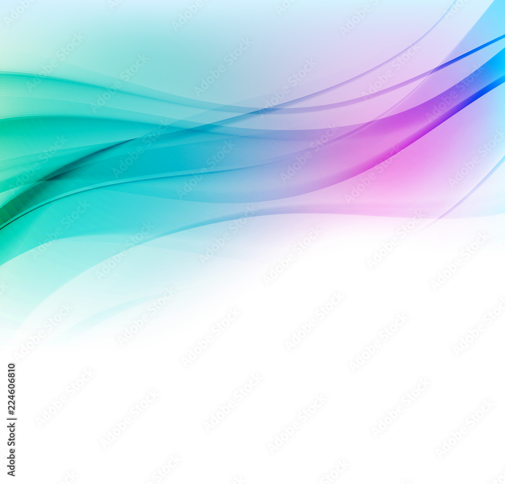 Aufkleber abstract vector background with blue and pink smooth color wave.