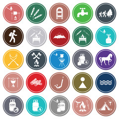 Fototapeta premium Set of travel and camping equipment icons