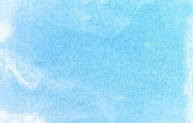 Blue watercolor paint background.