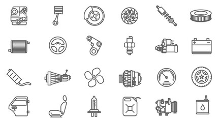car service and pars  vector icon set.