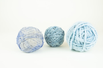 Blue multihued knitting wool.