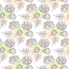 Seamless pattern with flowers