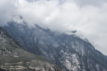 Fototapeta na wymiar mountain in the clouds
