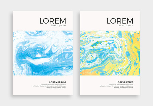 Minimalistic Flyer Layout with Marbling Textures