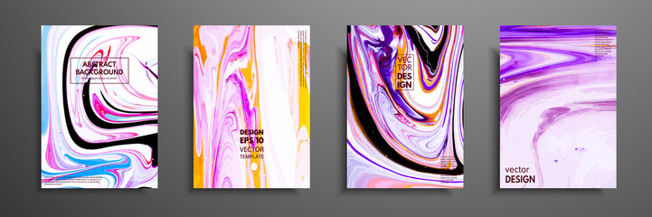 Mixture of acrylic paints. Modern artwork. Trendy design. Marble effect painting. Graphic hand drawn design for cover, poster, card, invitation, placard, brochure, flyer, etc.