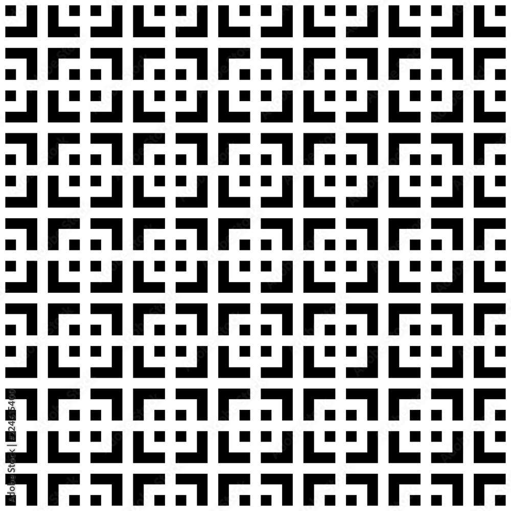 Poster abstract seamless pattern background. maze of black geometric design elements isolated on white back