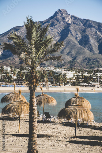 Puerto Banus Beach Mountain And Sea View Marbella Costa -