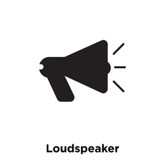 loudspeaker icon vector isolated on white background, logo concept of loudspeaker sign on transparent background, black filled symbol icon
