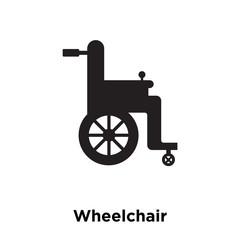 wheelchair icon vector isolated on white background, logo concept of wheelchair sign on transparent background, black filled symbol icon