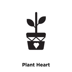 Fototapeta na wymiar plant heart icon vector isolated on white background, logo concept of plant heart sign on transparent background, black filled symbol icon