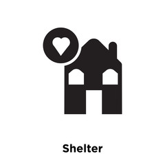 shelter icon vector isolated on white background, logo concept of shelter sign on transparent background, black filled symbol icon