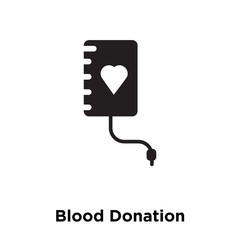 blood donation icon vector isolated on white background, logo concept of blood donation sign on transparent background, black filled symbol icon