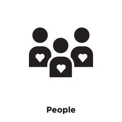 people icon vector isolated on white background, logo concept of people sign on transparent background, black filled symbol icon