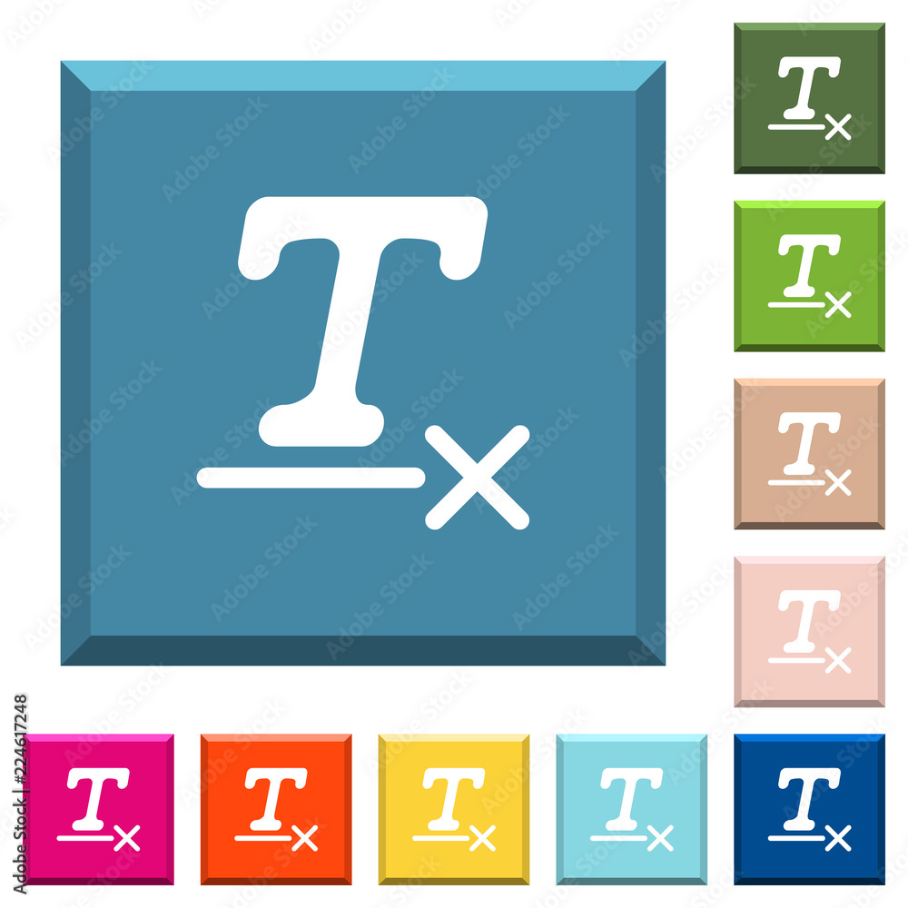 Fototapete clear text format white icons on edged square buttons