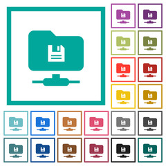 FTP save flat color icons with quadrant frames